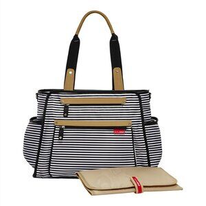 Skip Hop Grand Central Take-it-All Diaper Bag Black & White Stripe